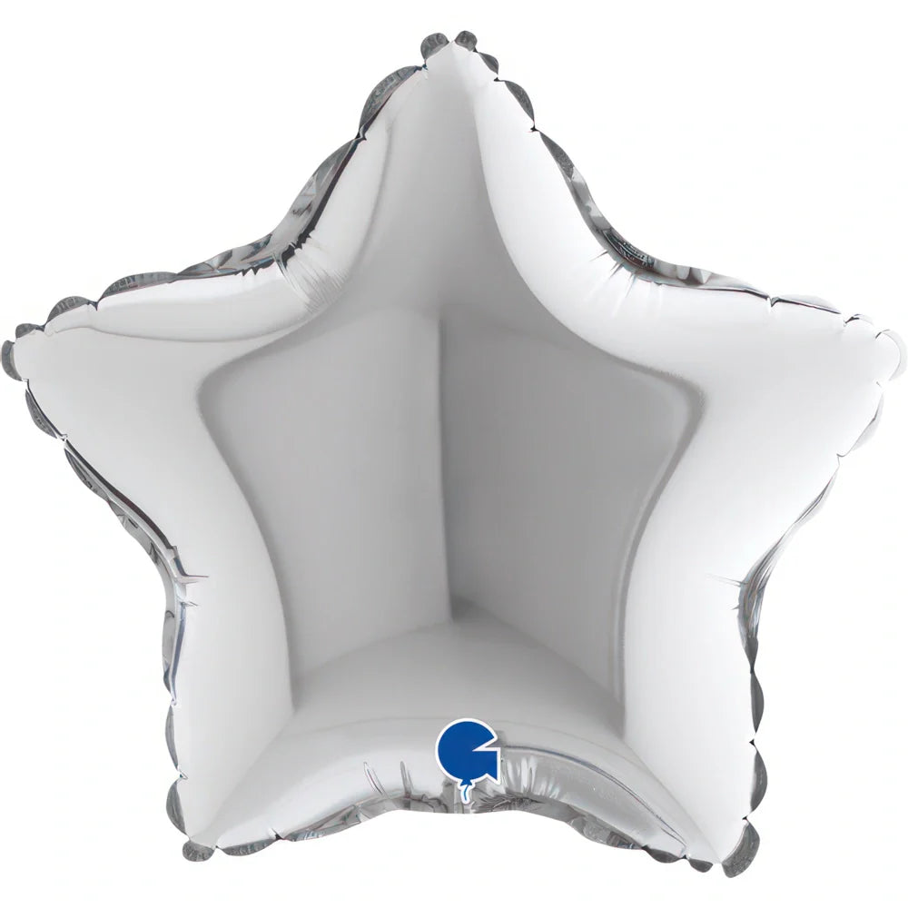Grabo 9 inch Silver Star Mini Foil Balloon (Air-Filled)