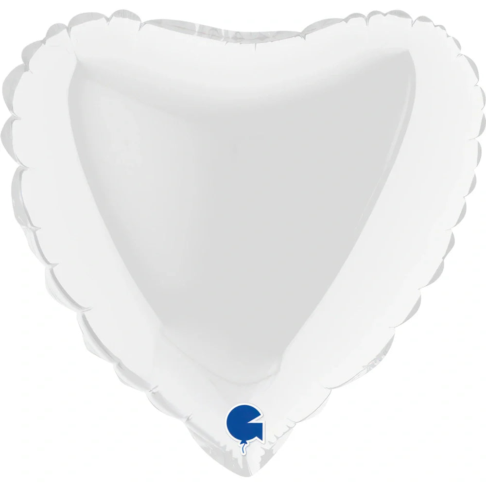 Grabo 9 inch White Heart Mini Foil Balloon (Air-Filled)_09018wh-heart-09inc-white-b