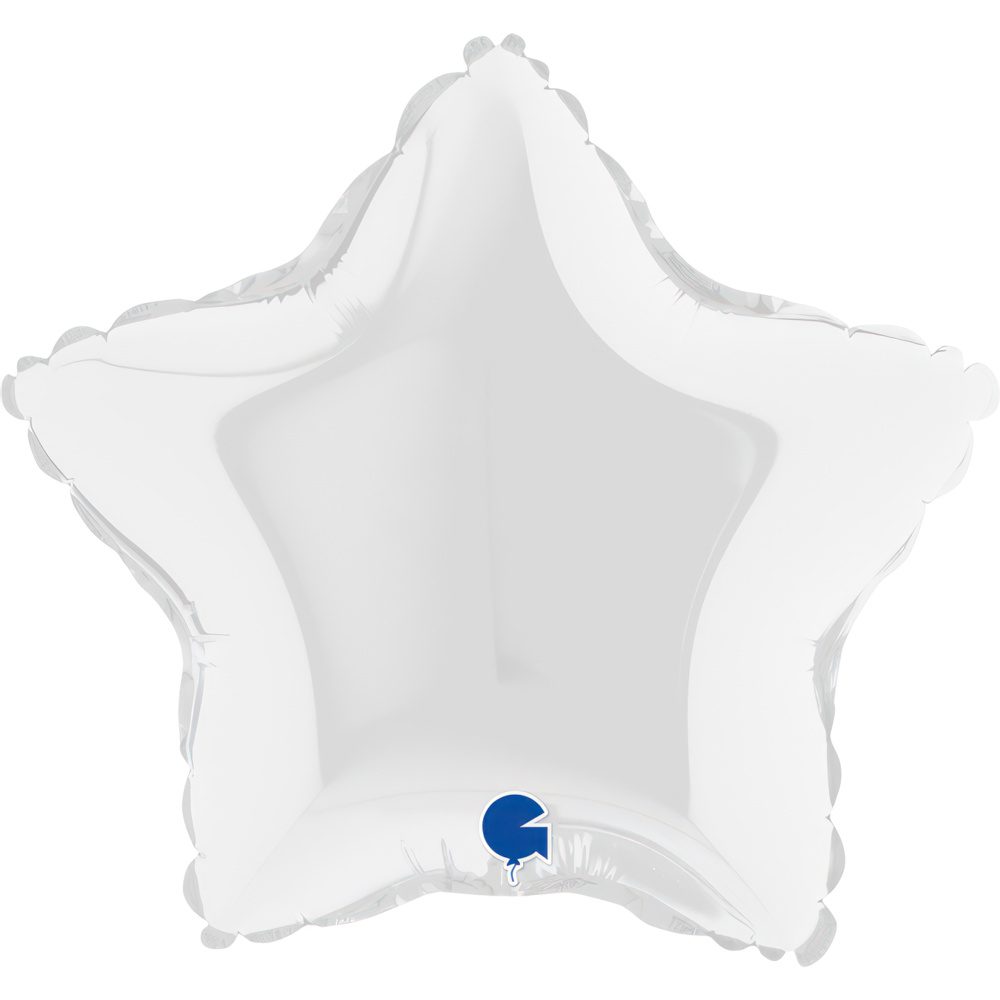 Grabo 9 inch White Star Mini Foil Balloon (Air-Filled) _09218wh-star-09inc-white-b