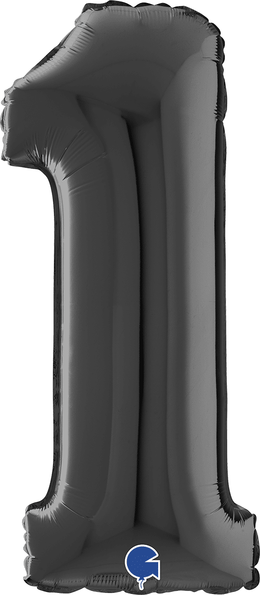Grabo Number 1 Black Foil Balloon 26041K 041K
