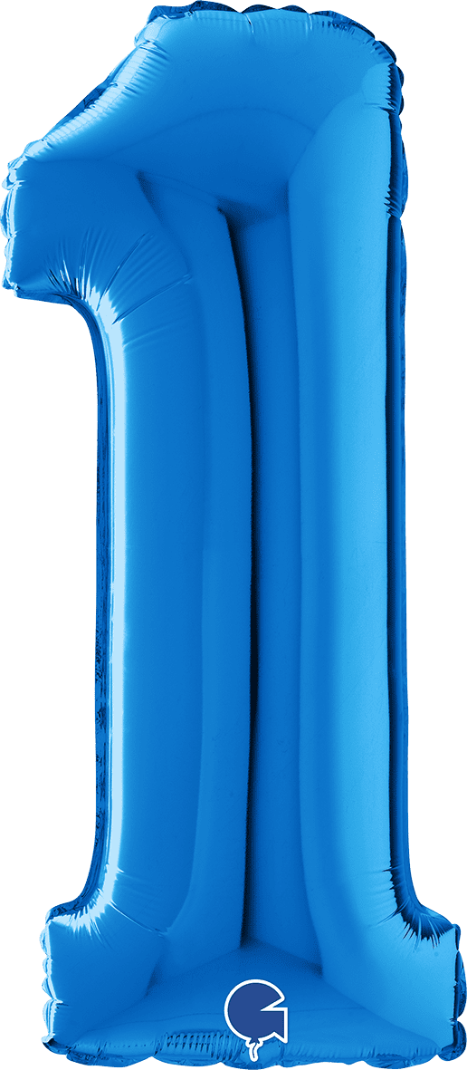 Grabo Number 1 Blue Foil Balloon 14001B 26001B 001B