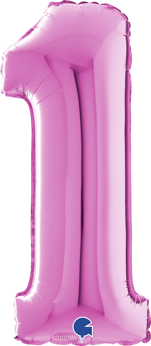 Grabo Number 1 Fuxia Foil Balloon 14011F 26011F 011F