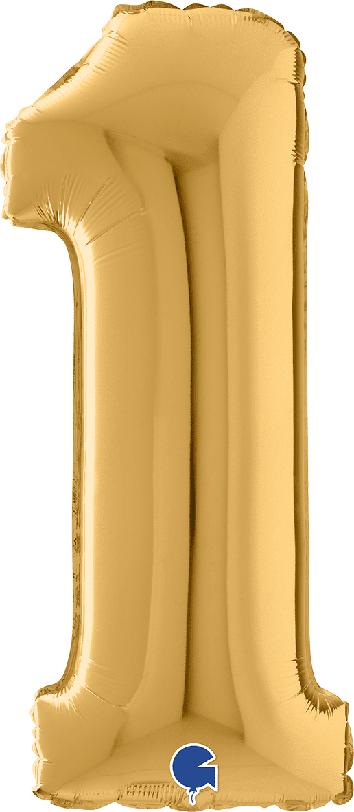 Grabo Number 1 Gold Foil Balloon 14021G 26021G 021G