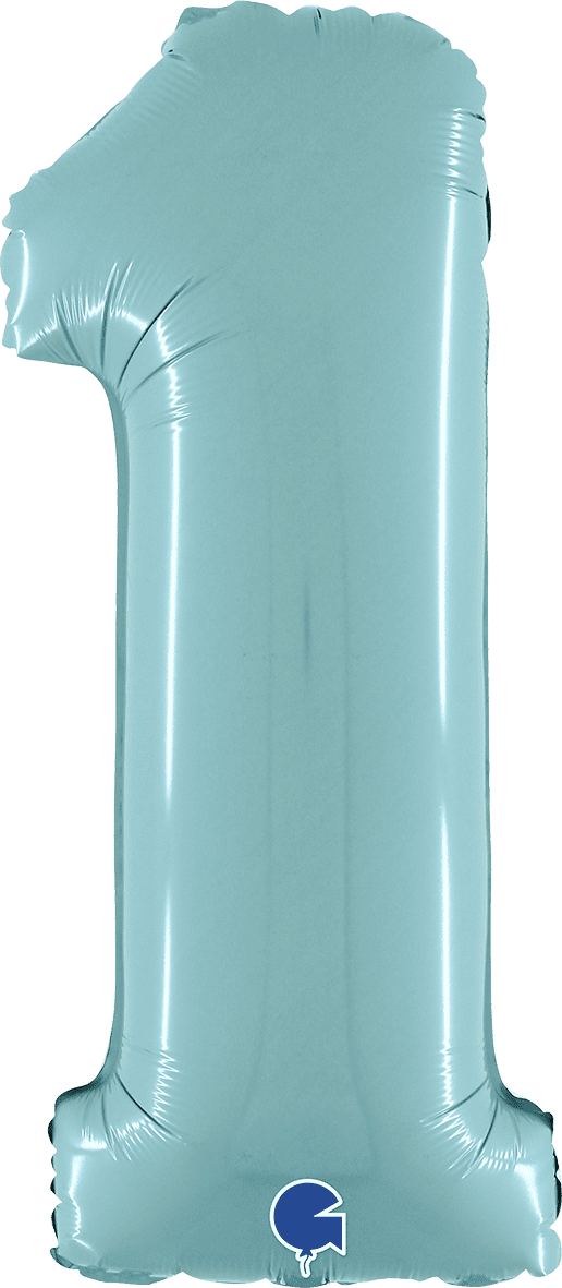 Grabo Number 1 Pastel Blue Foil Balloon 14061PB 26061PB 061PB