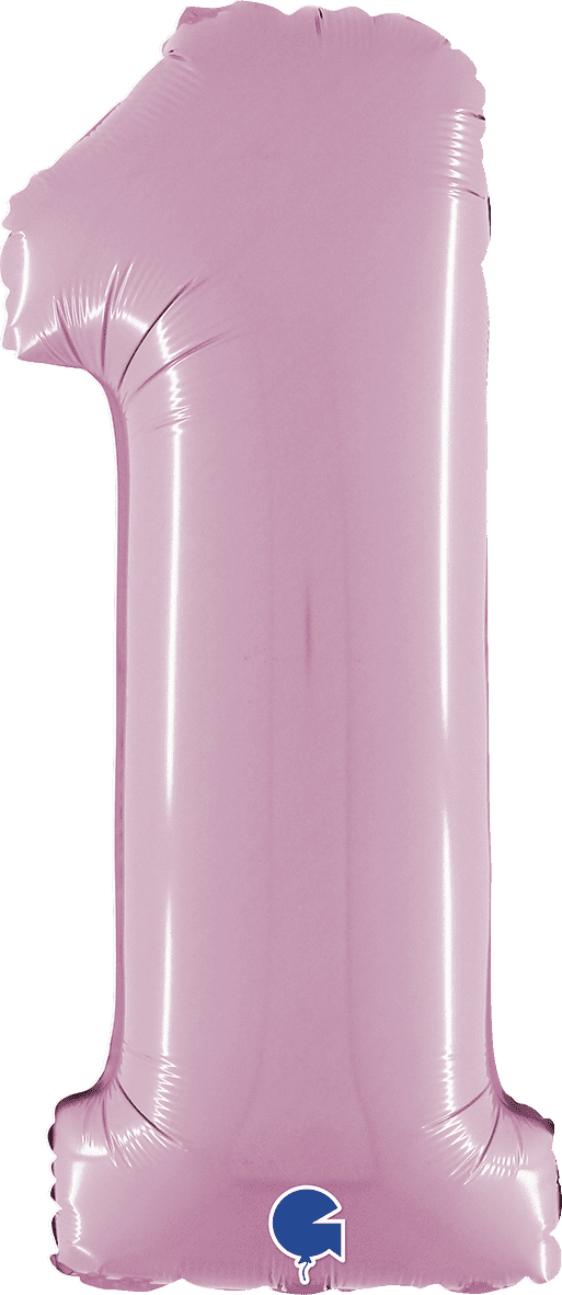 Grabo Number 1 Pastel Pink Foil Balloon 14071PP 26071PP 071PP