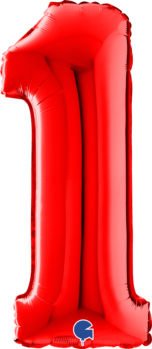 Grabo Number 1 Red Foil Balloon 14081R 26081R 081R