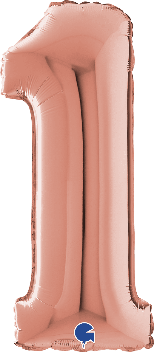 Grabo Number 1 Rose Gold Foil Balloon 142301RG 262301RG 231RG