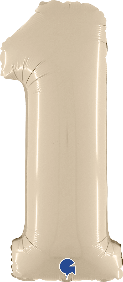 Grabo Number 1 Satin Cream Foil Balloon 260100SCR 400100SCR