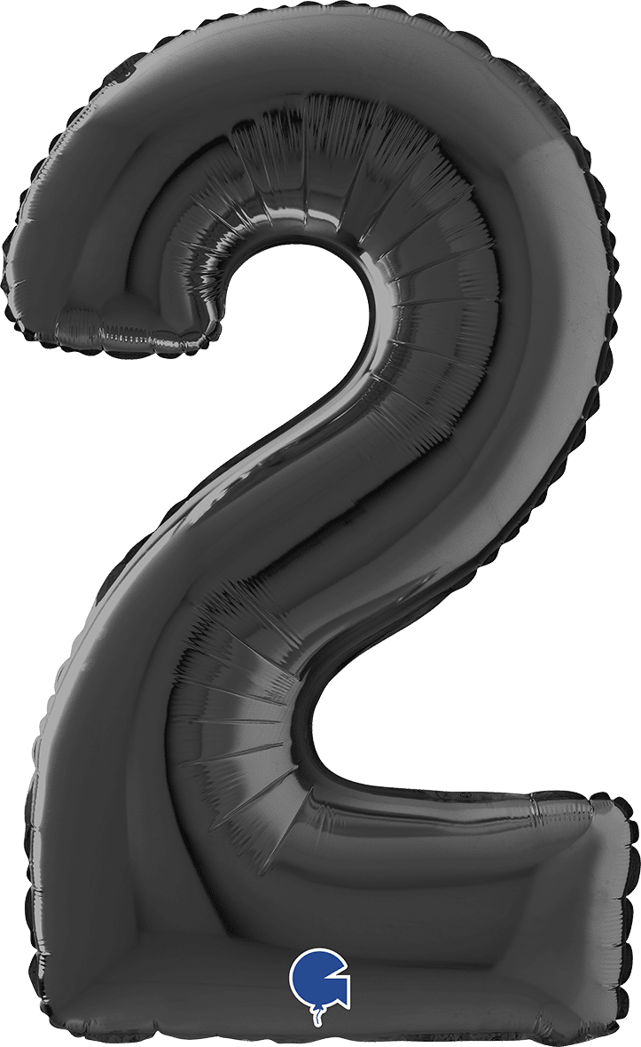 Grabo Number 2 Black Foil Balloon 26042K 042K