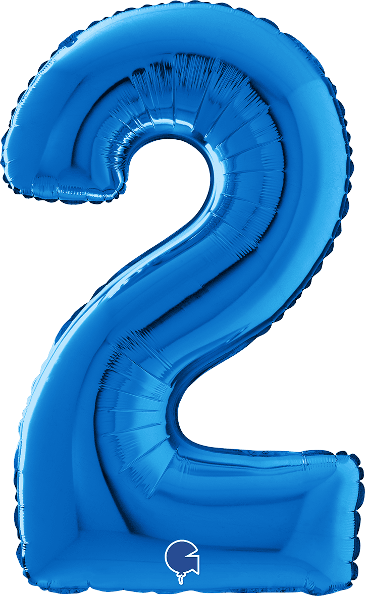 Grabo Number 2 Blue Foil Balloon 14002B 26002B 002B