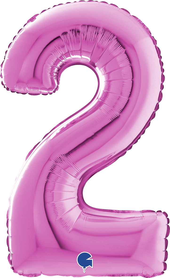 Grabo Number 2 Fuxia Foil Balloon 14012F 26012F 012F