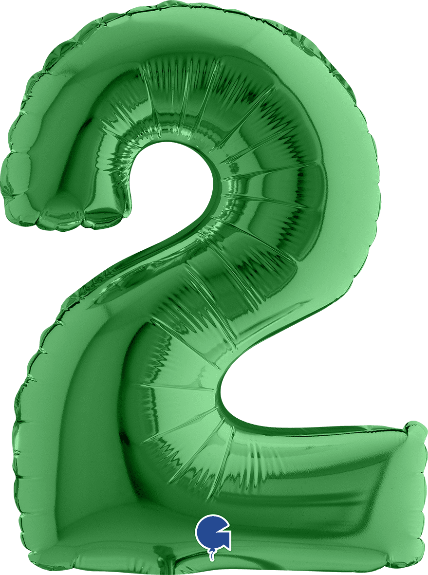 Grabo Number 2 Green Foil Balloon 14032GR 032GR