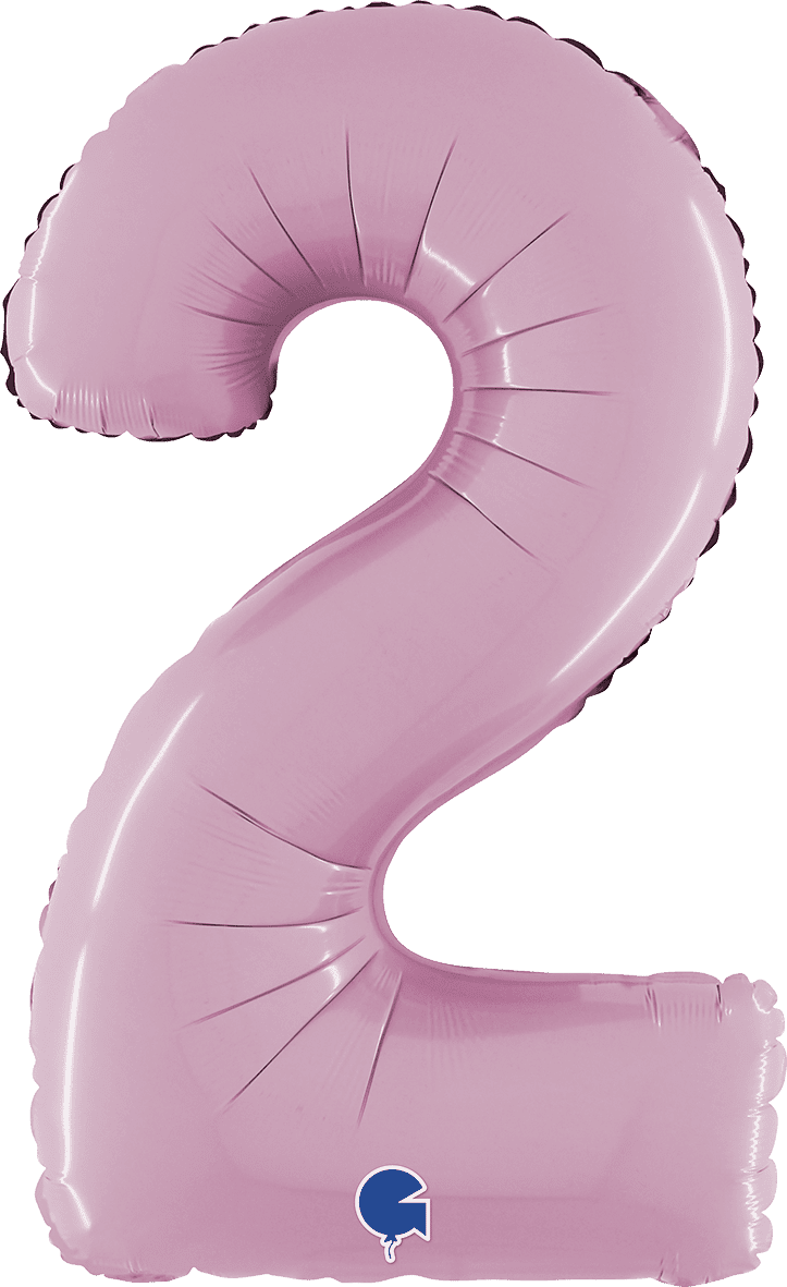 Grabo Number 2 Pastel Pink Foil Balloon 14072PP 26072PP 072PP