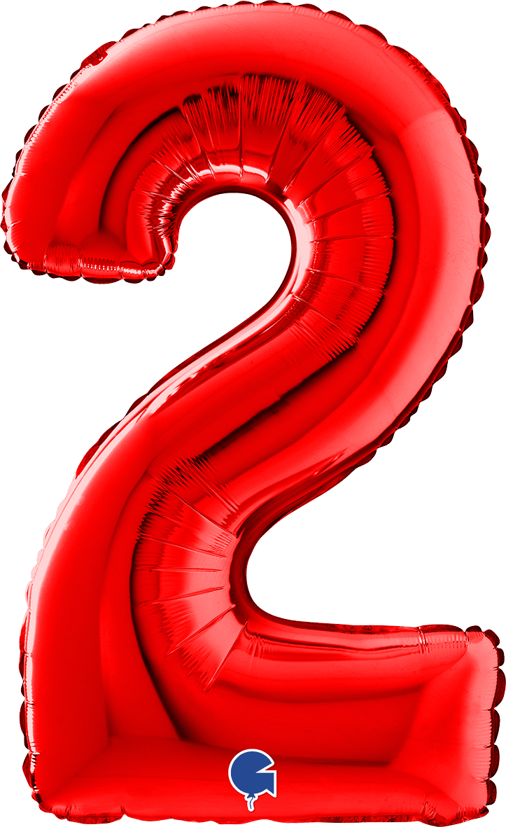 Grabo Number 2 Red Foil Balloon 14082R 26082R 082R