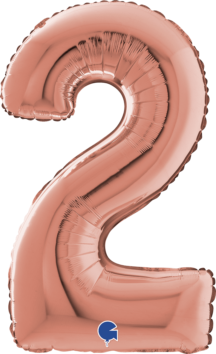 Grabo Number 2 Rose Gold Foil Balloon 142302RG 262302RG 232RG