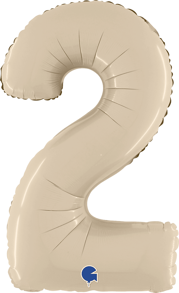 Grabo Number 2 Satin Cream Foil Balloon 260200SCR 400200SCR