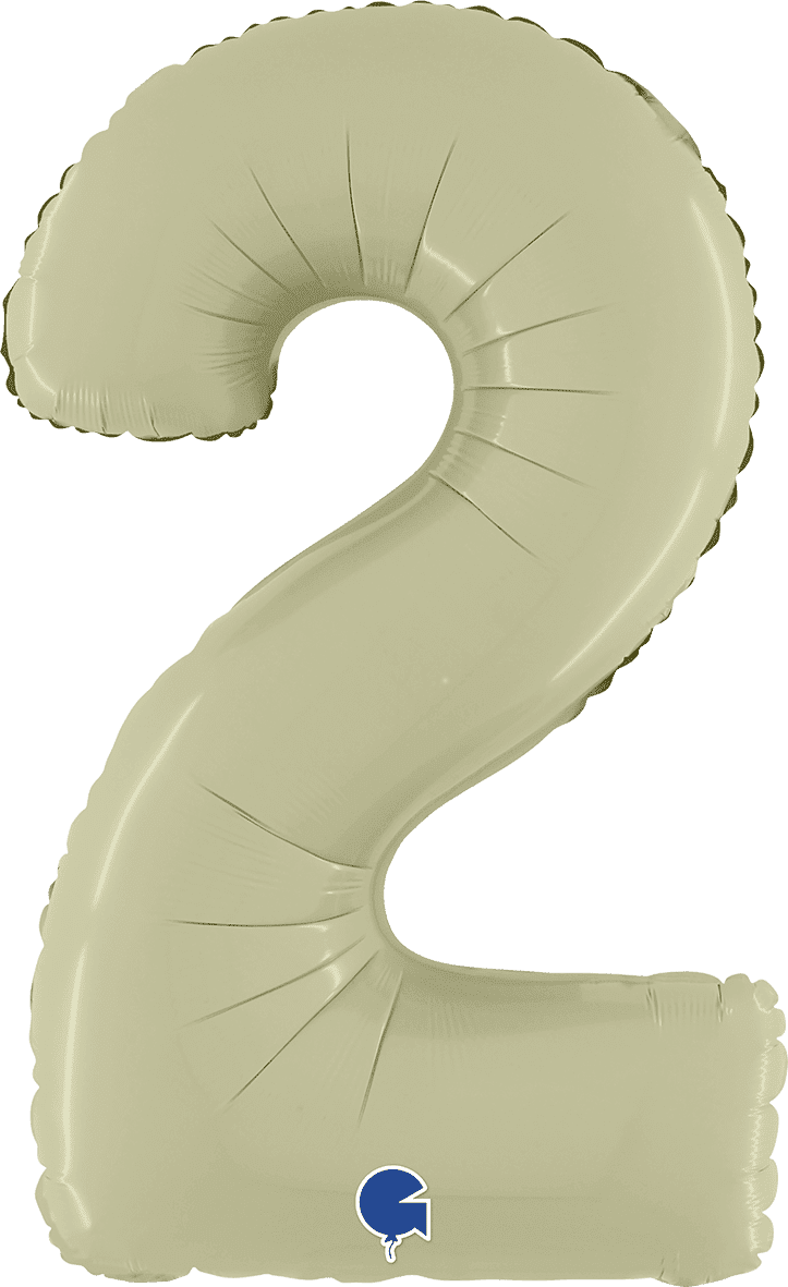 Grabo Number 2 Satin Olive Green Foil Balloon 260200SOGR 400200SOGR