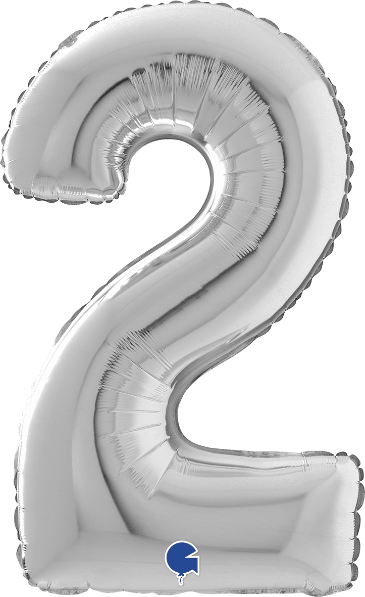 Grabo Number 2 Silver Foil Balloon 14092S 26092S 092S