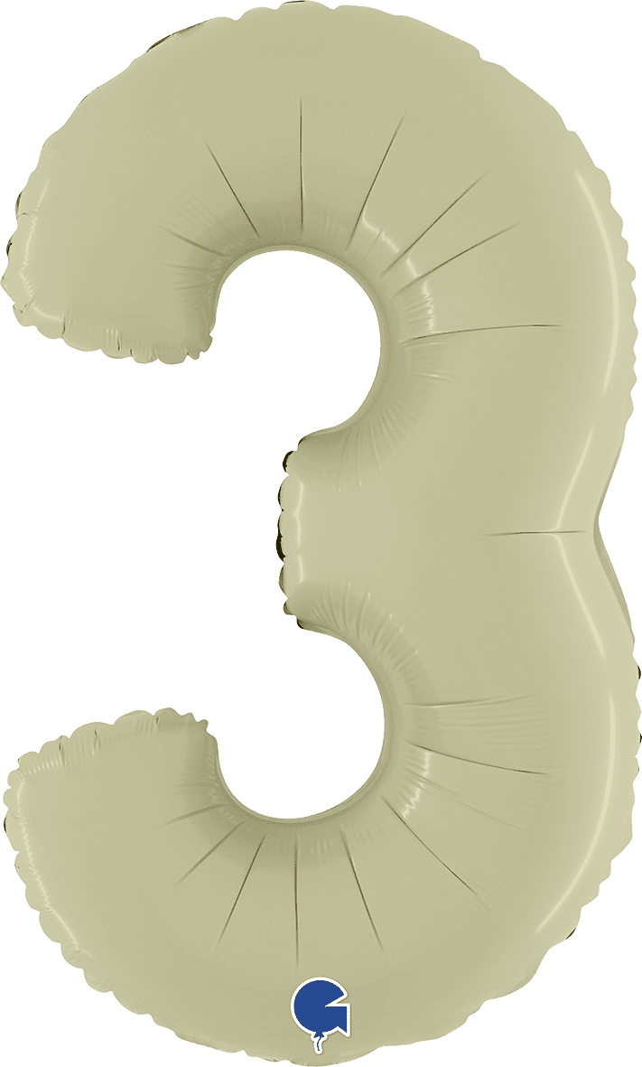 Grabo Number 3 Satin Olive Green Foil Balloon 260300SOGR 400300SOGR