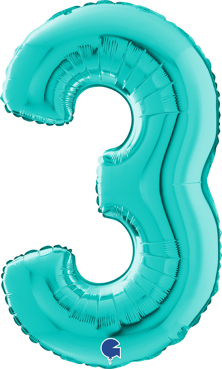 Grabo Number 3 Tiffany Foil Balloon 141703TI 261703TI 173TI