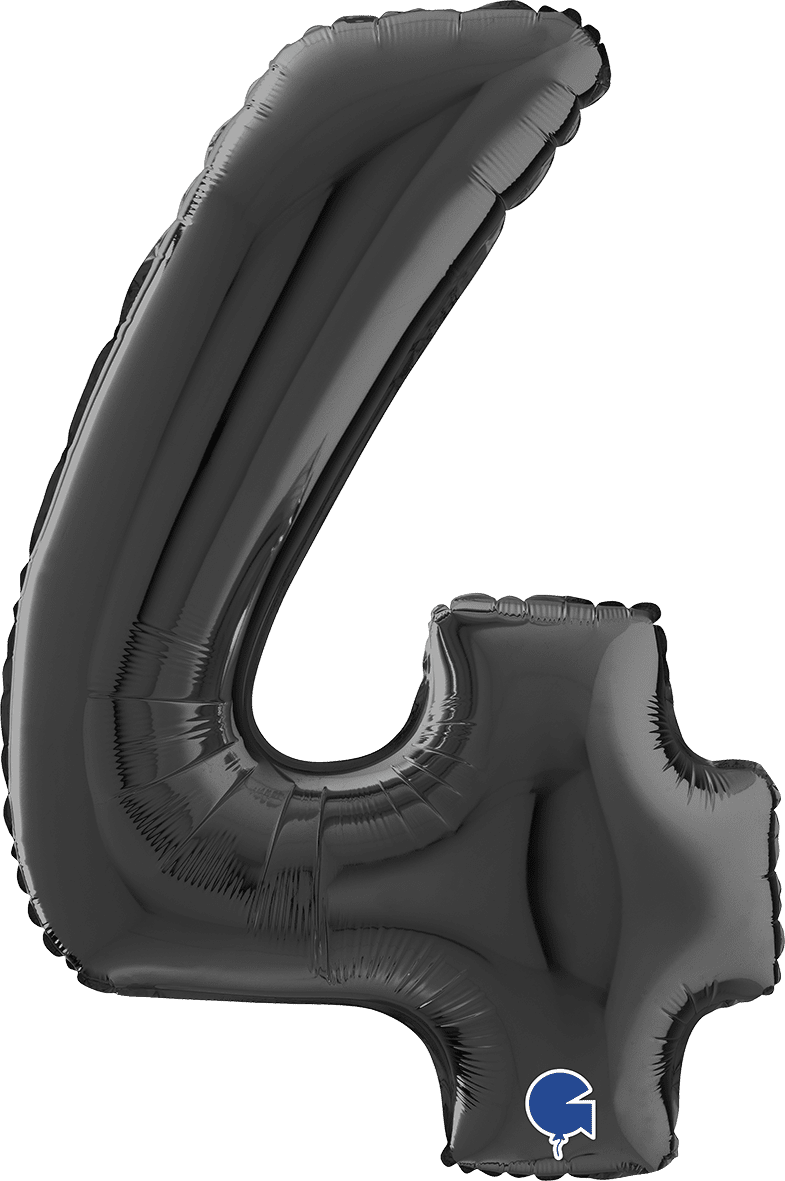 Grabo Number 4 Black Foil Balloon 26044K 044K
