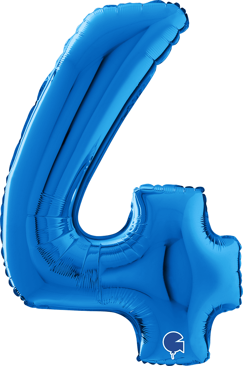 Grabo Number 4 Blue Foil Balloon 14004B 26004B 004B