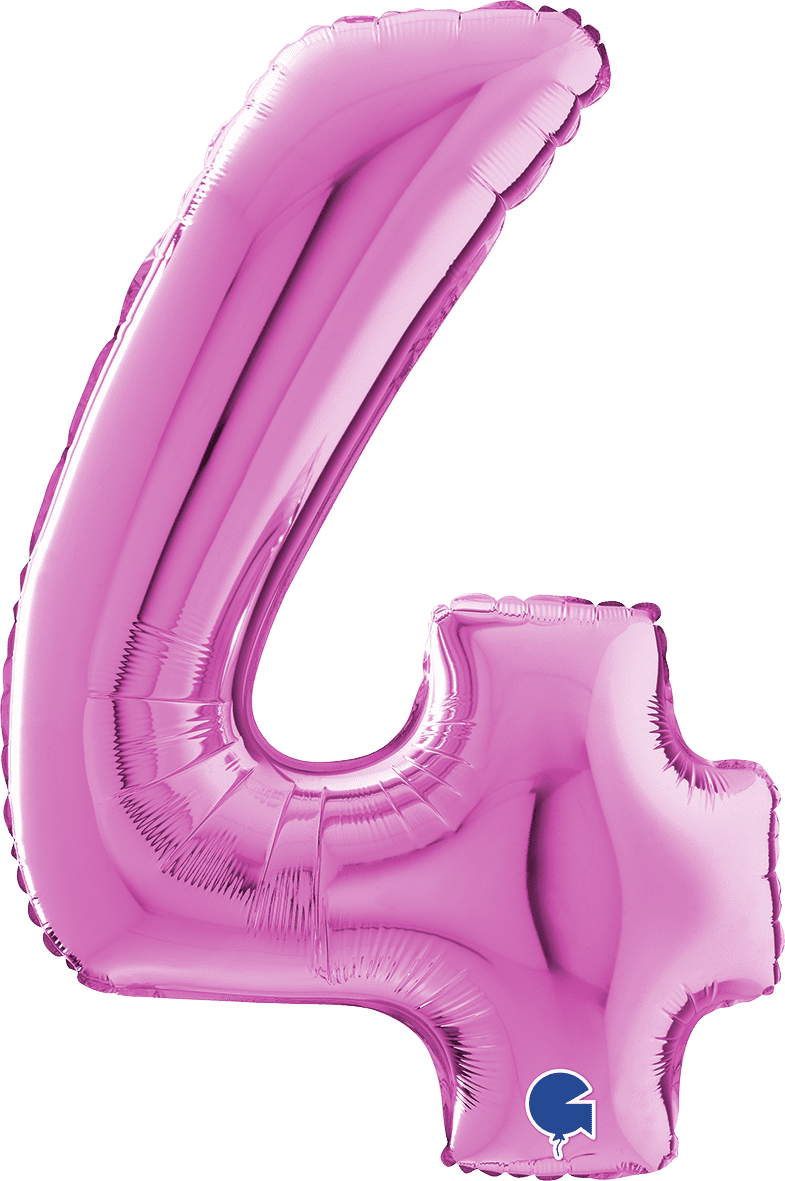 Grabo Number 4 Fuxia Foil Balloon 14014F 26014F 014F