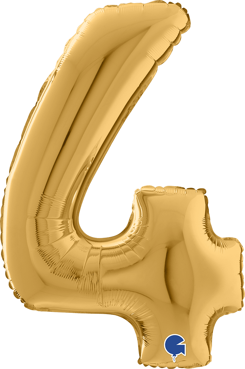 Grabo Number 4 Gold Foil Balloon 14024G 26024G 024G