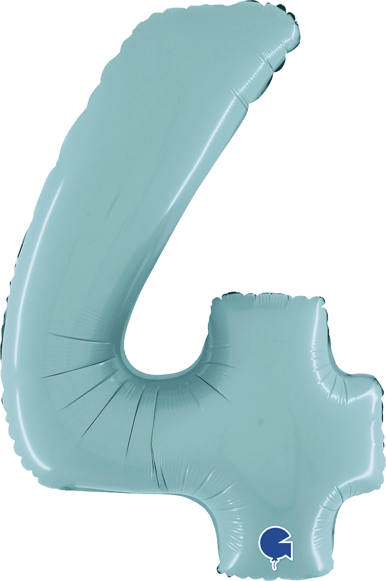 Grabo Number 4 Pastel Blue Foil Balloon 14064PB 26064PB 064PB