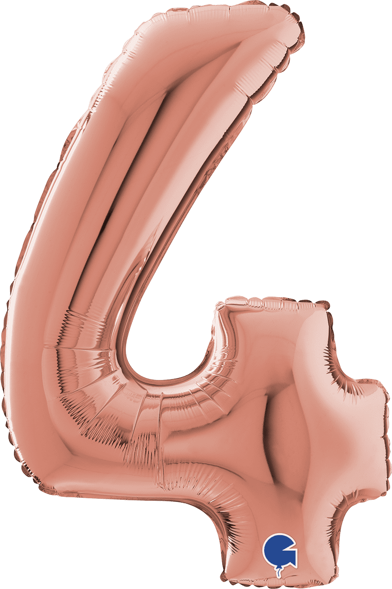 Grabo Number 4 Rose Gold Foil Balloon 142304RG 262304RG 234RG