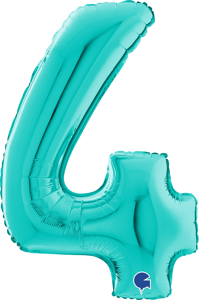 Grabo Number 4 Tiffany Foil Balloon 141704TI 261704TI 174TI