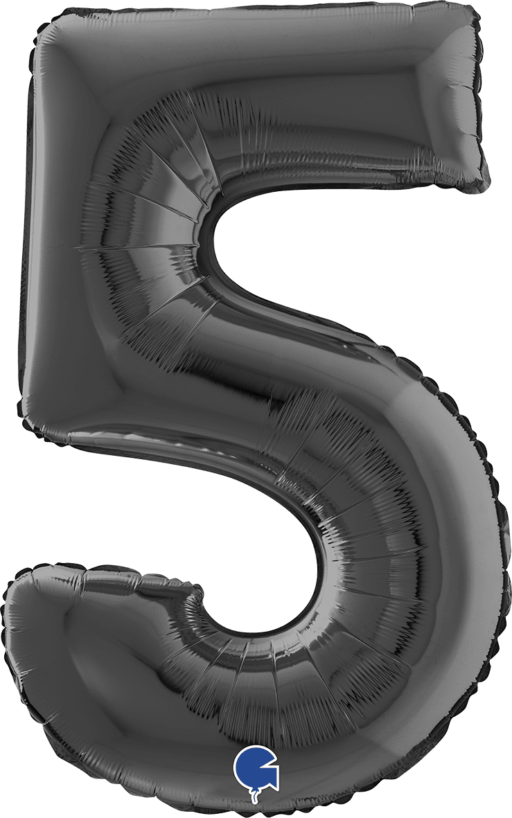 Grabo Number 5 Black Foil Balloon 26045K 045K