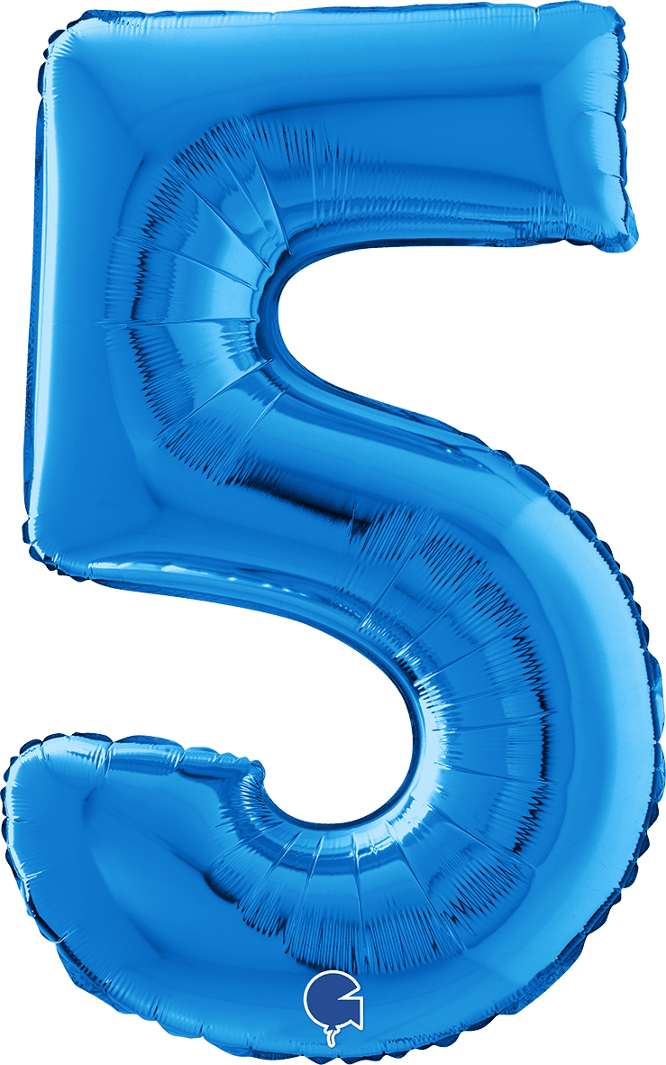 Grabo Number 5 Blue Foil Balloon 14005B 26005B 005B