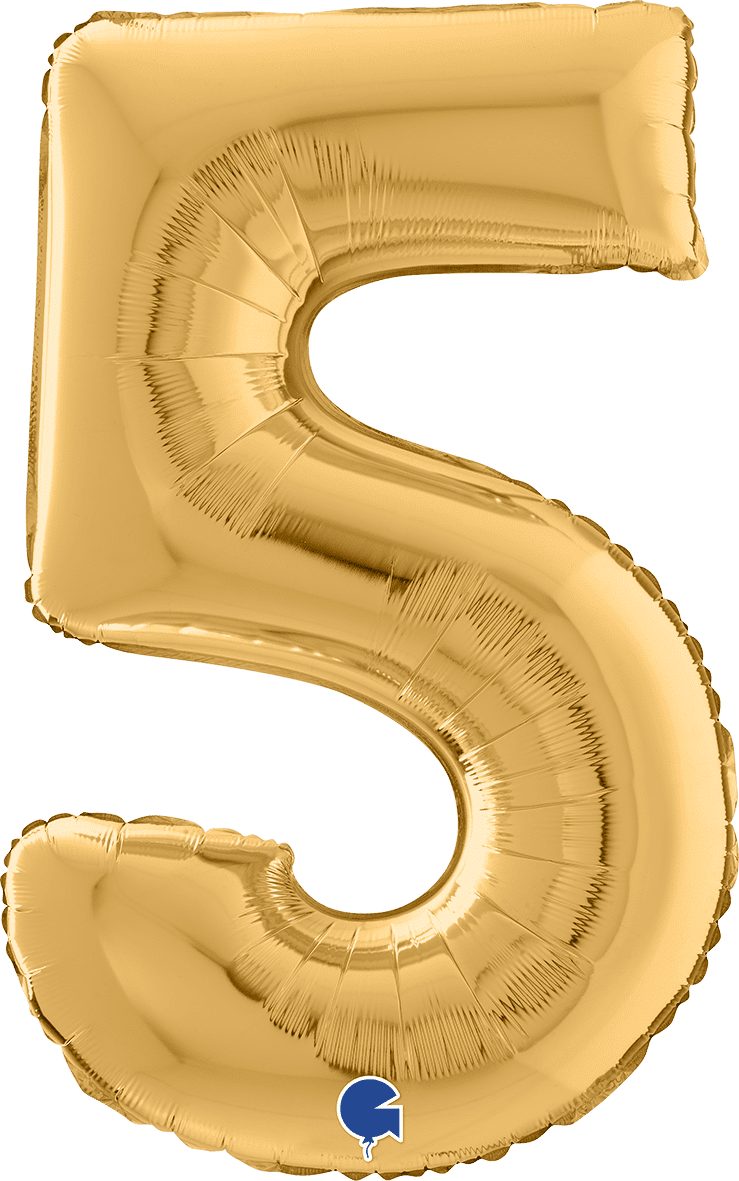 Grabo Number 5 Gold Foil Balloon 14025G 26025G 025G