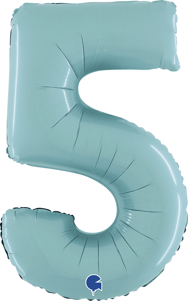 Grabo Number 5 Pastel Blue Foil Balloon 14065PB 26065PB 065PB