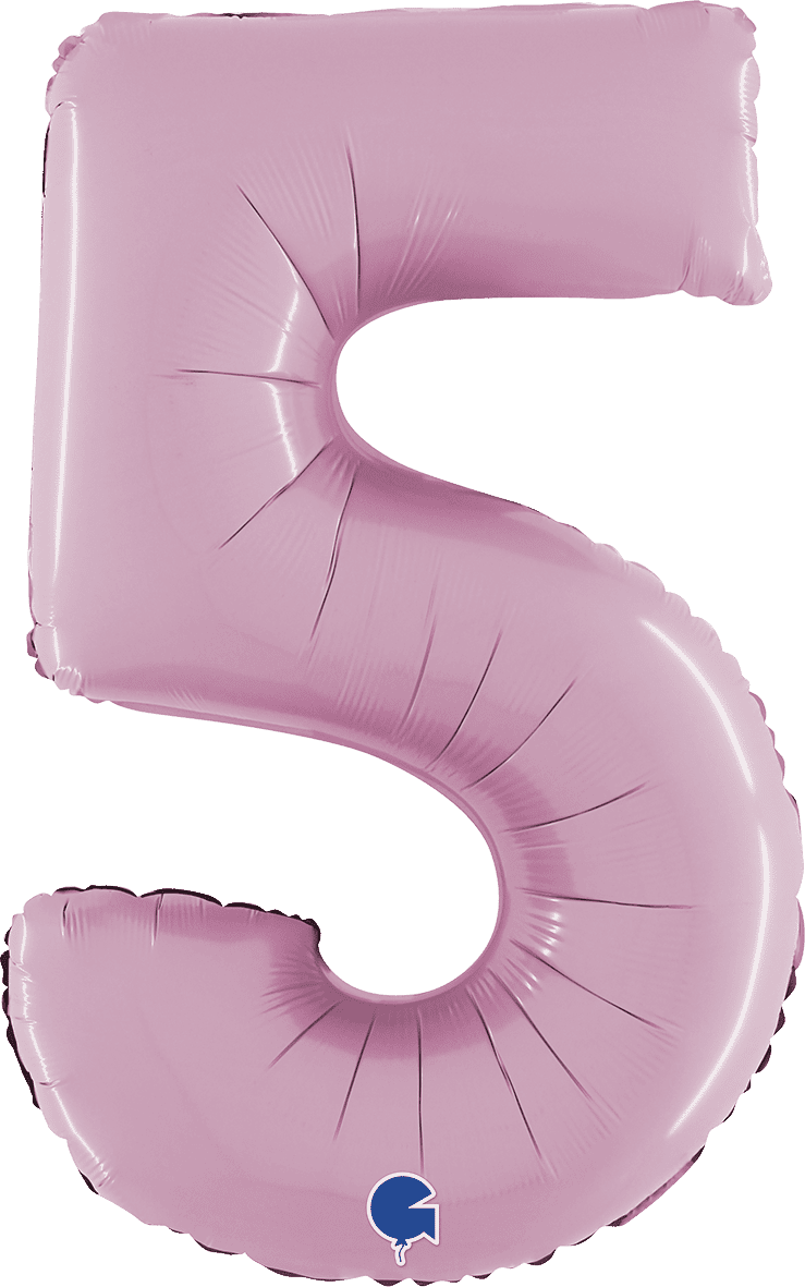 Grabo Number 5 Pastel Pink Foil Balloon 14075PP 26075PP 075PP