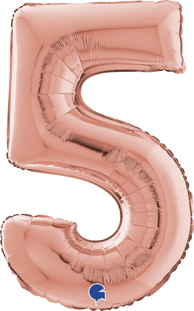 Grabo Number 5 Rose Gold Foil Balloon 142305RG 262305RG 235RG