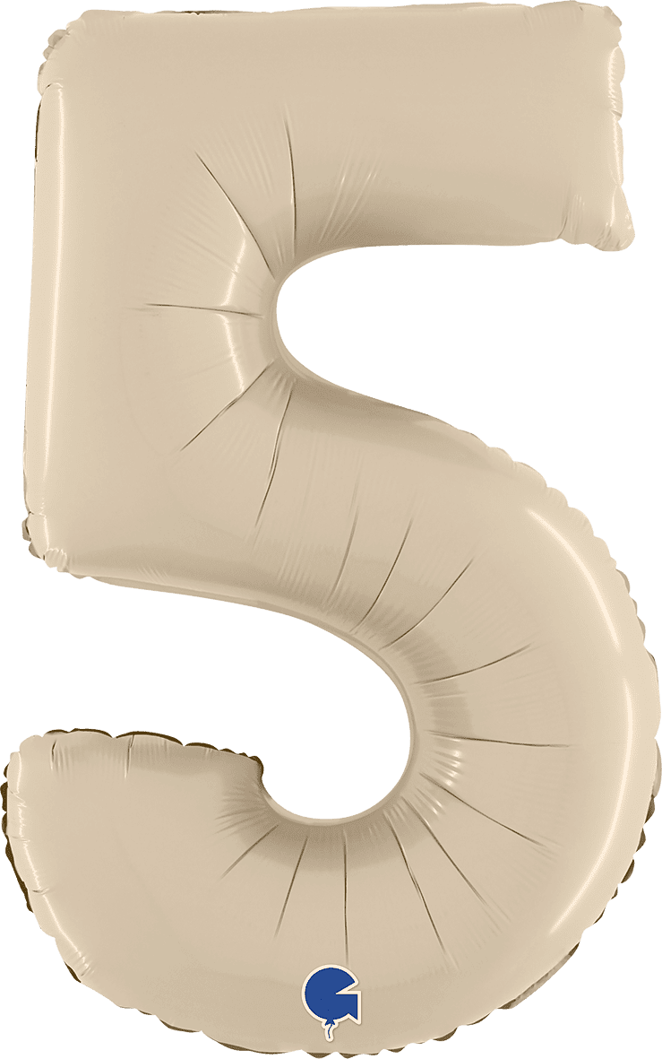Grabo Number 5 Satin Cream Foil Balloon 260500SCR 400500SCR