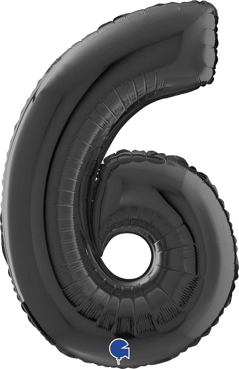 Grabo Number 6 Black Foil Balloon 26046K 046K