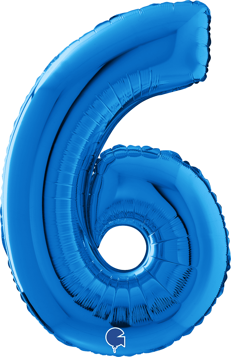 Grabo Number 6 Blue Foil Balloon 14006B 26006B 006B