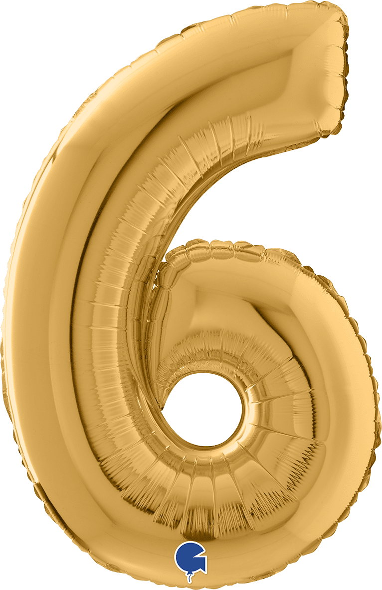 Grabo Number 6 Gold Foil Balloon 14026G 26026G 026G