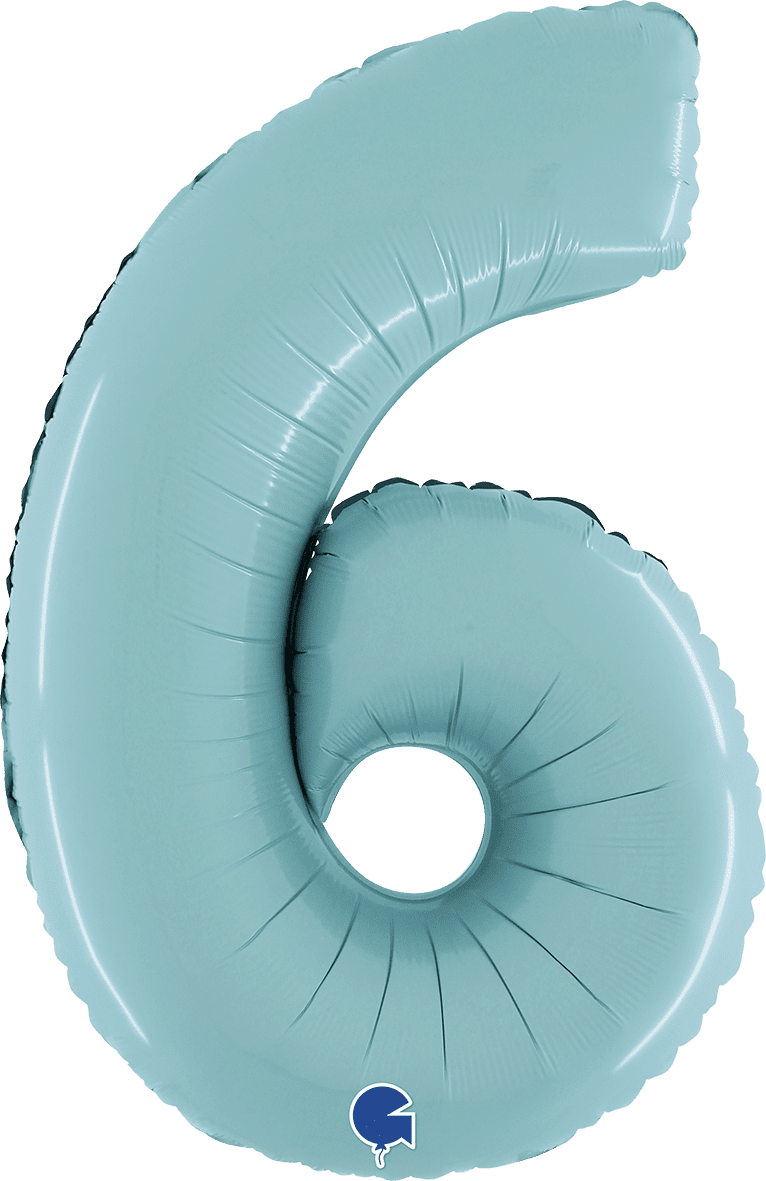 Grabo Number 6 Pastel Blue Foil Balloon 14066PB 26066PB 066PB