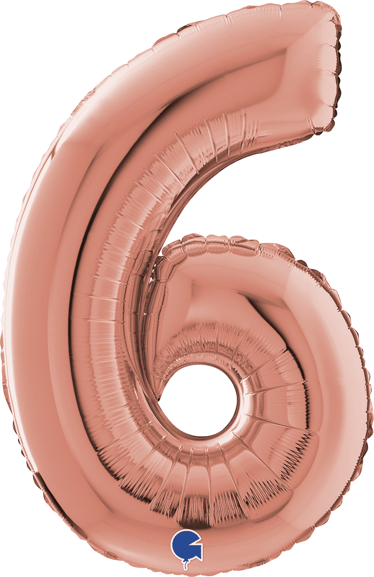 Grabo Number 6 Rose Gold Foil Balloon 142306RG 262306RG 236RG