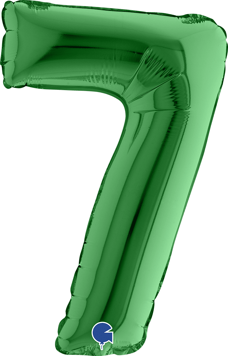 Grabo Number 7 Green Foil Balloon 14037GR 037GR