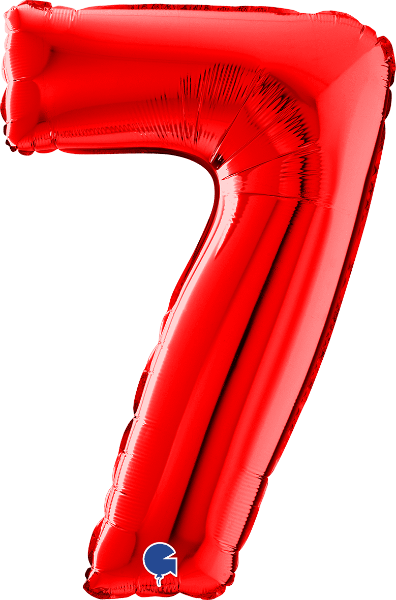 Grabo Number 7 Red Foil Balloon 14087R 26087R 087R