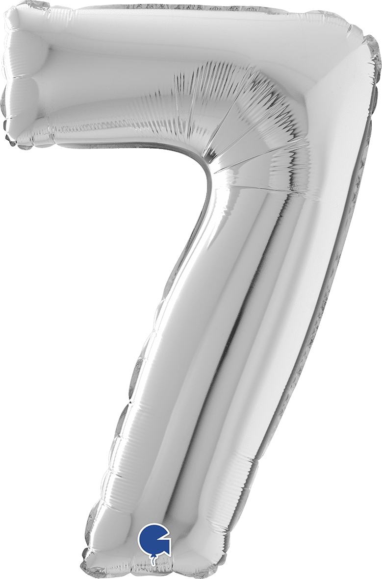 Grabo Number 7 Silver Foil Balloon 14097S 26097S 097S