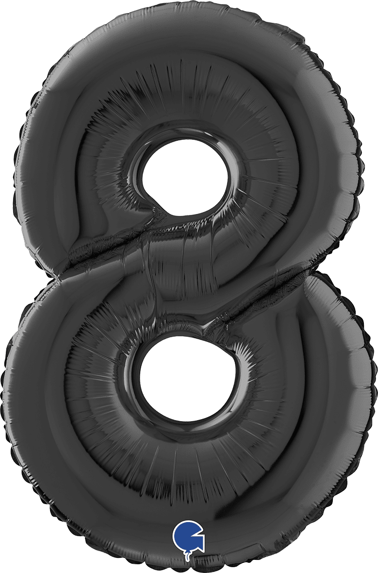 Grabo Number 8 Black Foil Balloon 26048K 048K