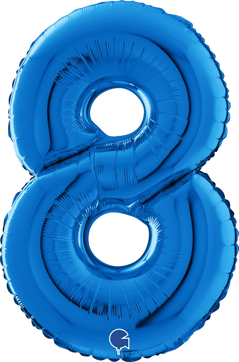 Grabo Number 8 Blue Foil Balloon 14008B 26008B 008B
