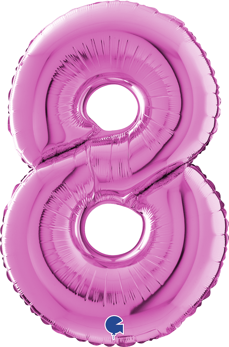 Grabo Number 8 Fuxia Foil Balloon 14018F 26018F 018F