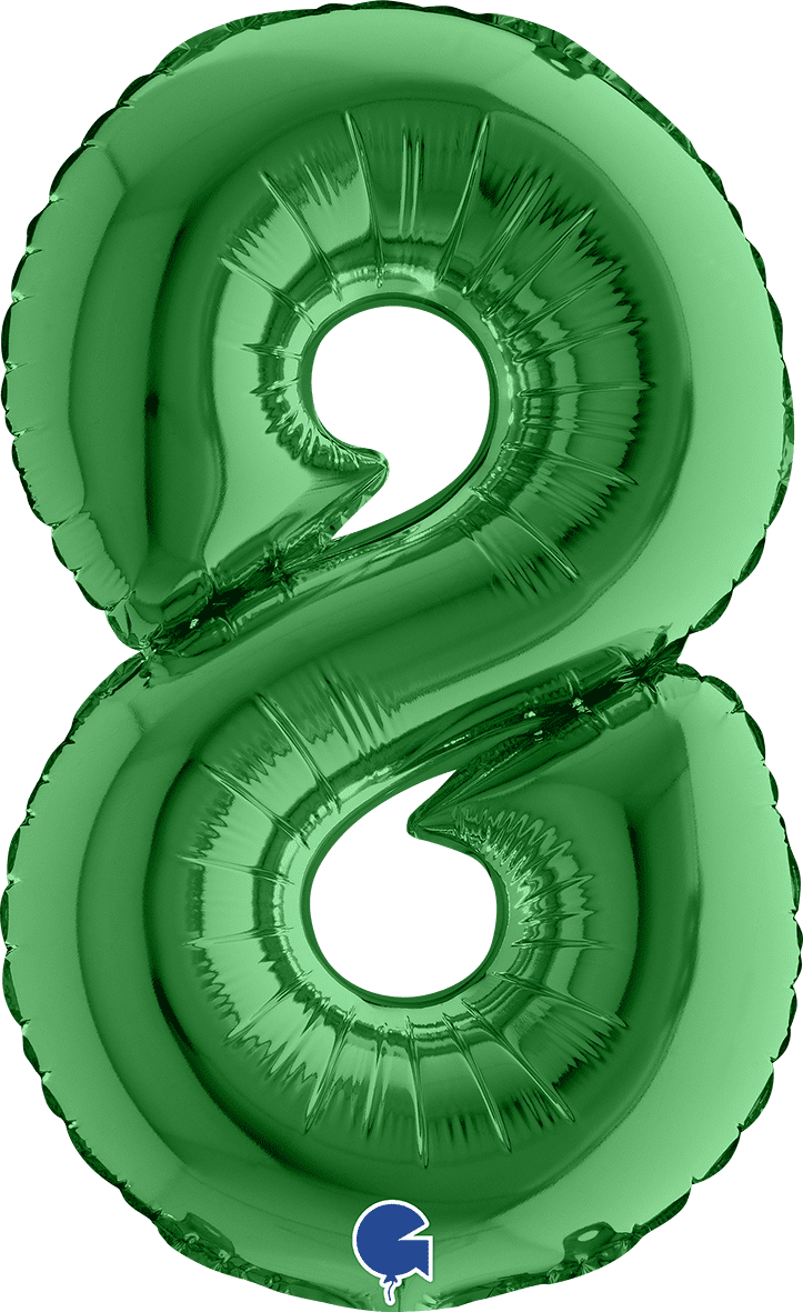 Grabo Number 8 Green Foil Balloon 14038GR 038GR